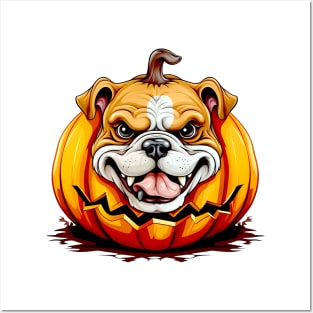 Bulldog inside Pumpkin #2 Posters and Art